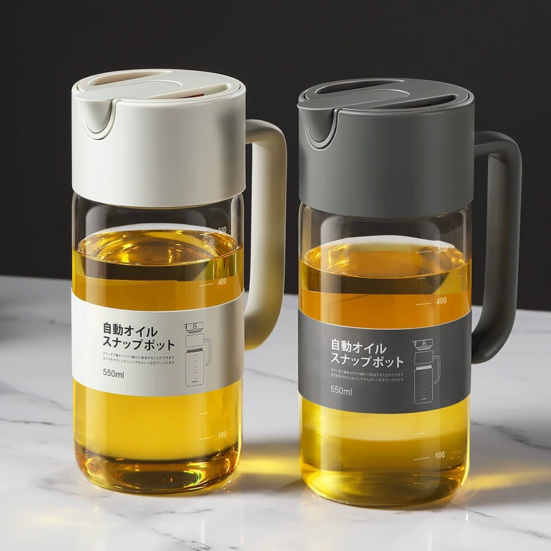 Япония LISSA стеклянный масляный горшок большой емкости герметичный соевый соус уксус с высоким содержанием боросиликатного компрессора автоматическое открытие и закрывание 550 мл