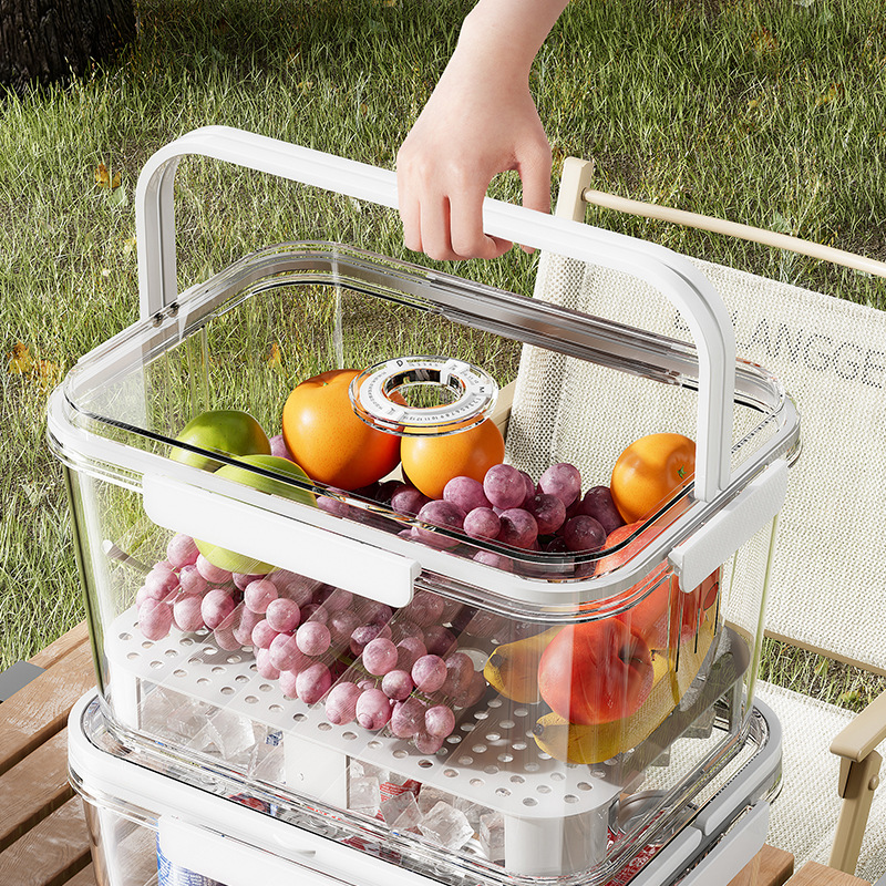 Caja de conservación portátil al aire libre camping primavera picnic almacenamiento de grado alimenticio refrigerador portátil caja de frutas