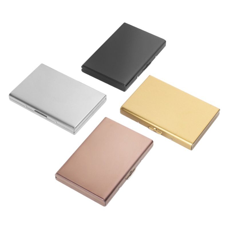 Descuento de fábrica al por mayor caja de tarjeta de acero inoxidable titular de la tarjeta de crédito caja de tarjeta de Banco de acero inoxidable negro titular de la tarjeta de metal