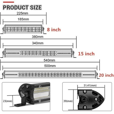 Car 12vLED single row spotlight İşçi projektorları