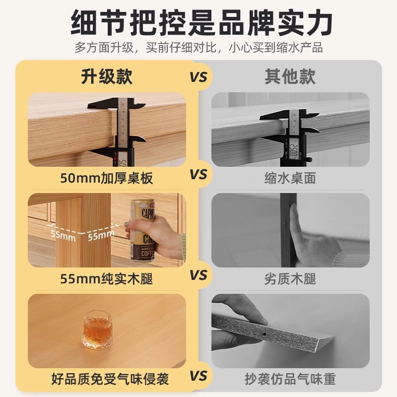 Mesa de computadora con piernas de madera sólida para el hogar de escritorio puede poner el host para la sala de estar mesa de oficina de doble mesa de trabajo