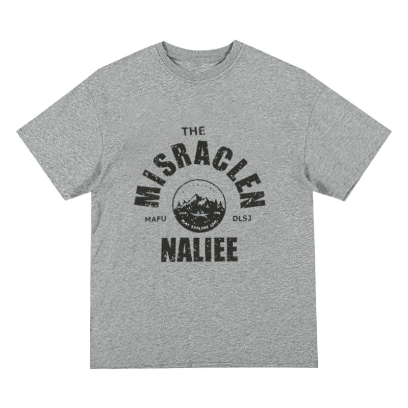 2024 verano nuevo estilo simple letra impresa camiseta negra de manga corta versión coreana de la tendencia suelta top de manga de cinco puntos verano