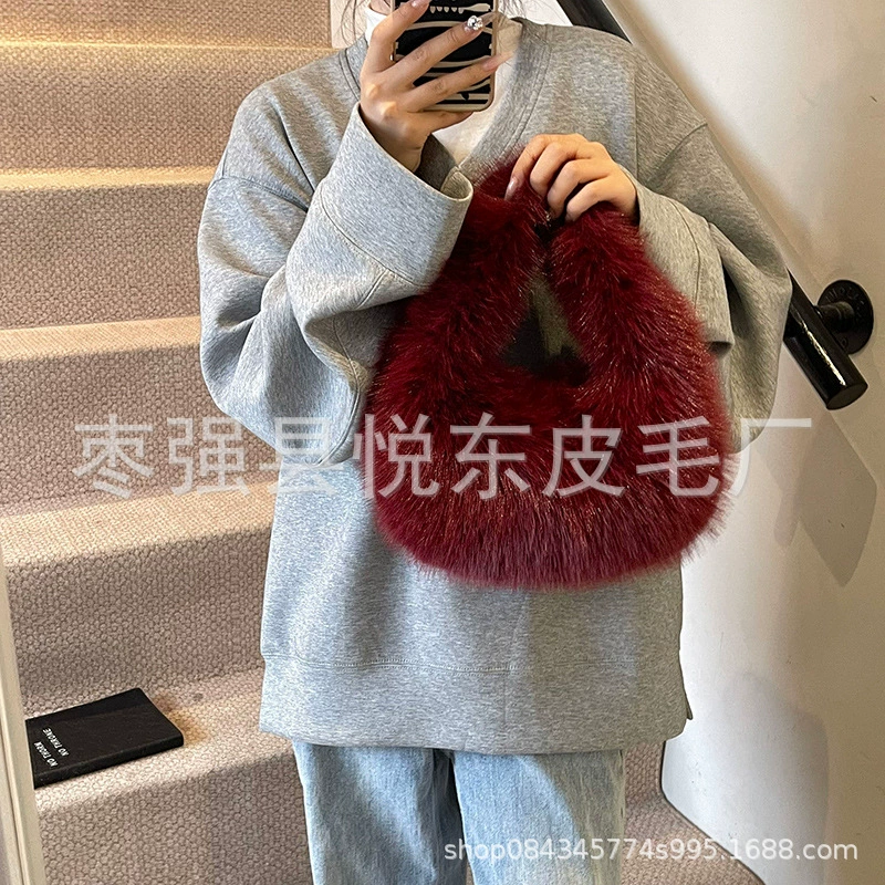 Портативная меховая сумка женская осень-зима новая модная сумка в этом году