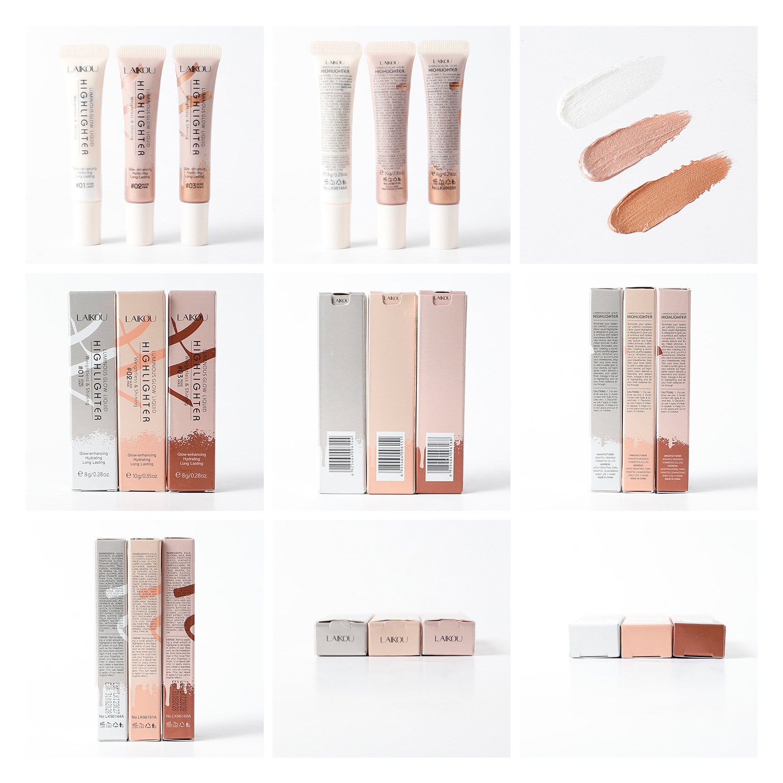 The temu version is available in three colors. LAIKOU 8g (tube) Highlighter Cream can cover blemishes for facial contouring undefined