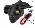 Car Cigarette Lighter Socket Dc 12V Power Outlet for Motorcycle, Boat, Car, Truck, Rv