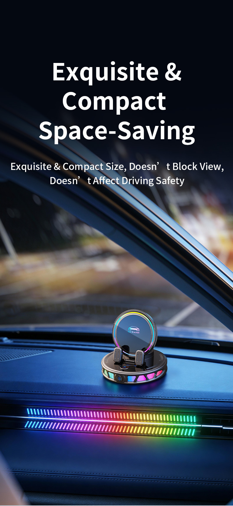 Cross-Border Hot-Selling Car-Mounted Smart Electric Phone Holder with Wireless Charging, Stable Navigation Support for the Dashboard
