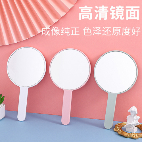 Mirror wholesale round handle mirror production large handheld makeup mirror portable mirror travel home round advertising mirror