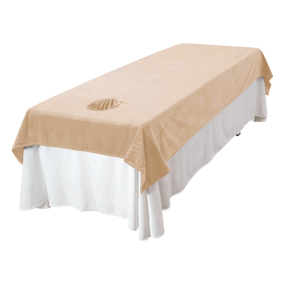 Milk velvet high-end beauty salon bed sheet light luxury high-end simple massage massage bedspread open hole