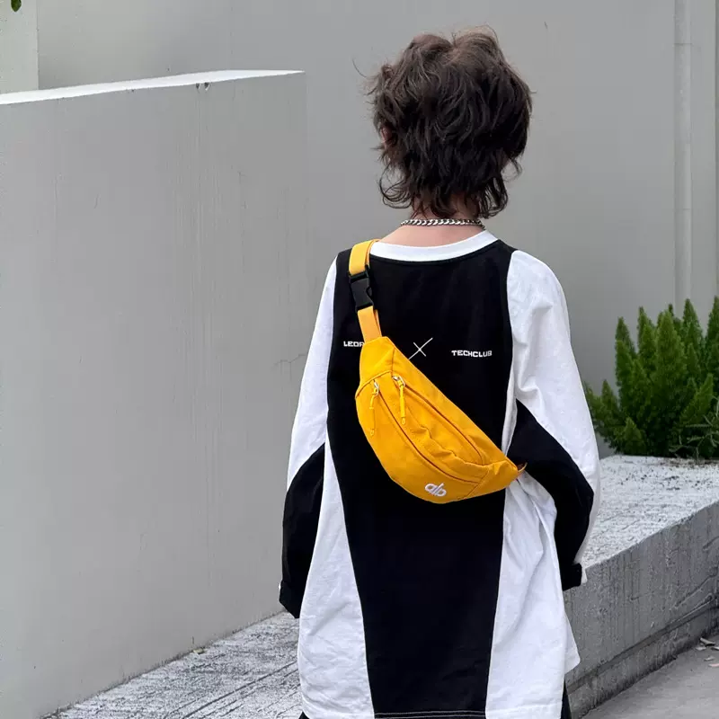 跨境新款儿童包时尚运动男孩女孩斜挎包简约百搭字母印花胸包腰包