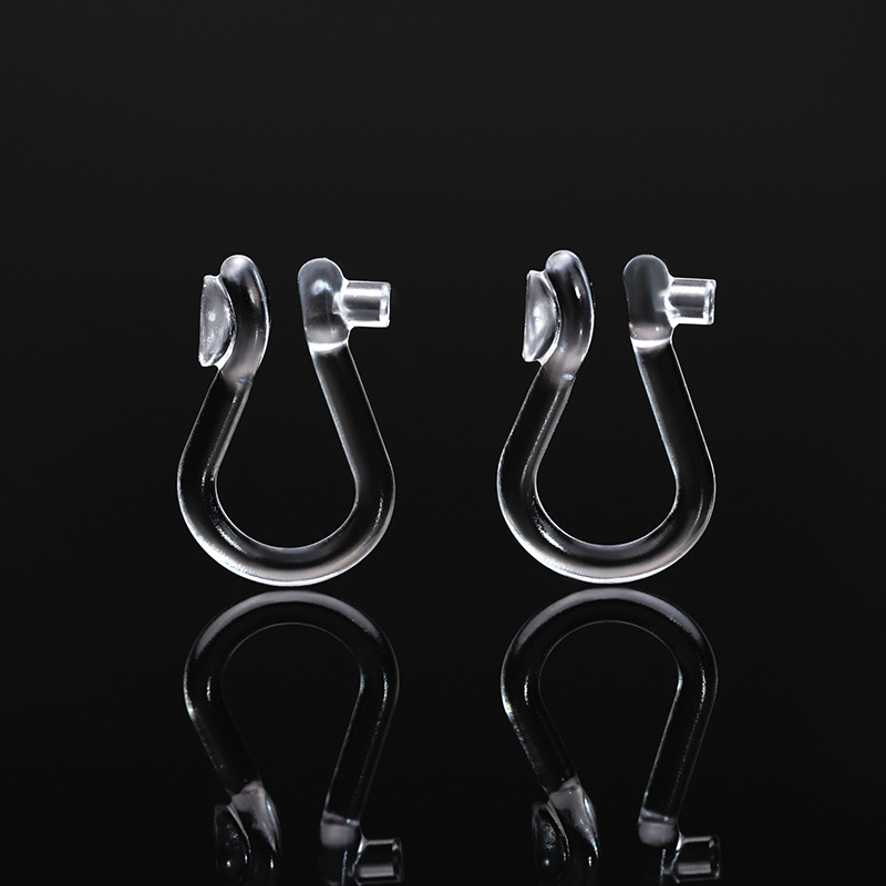 One head 0.75 holes, one head 3mm bowl cup water drop -shaped resin ear clip