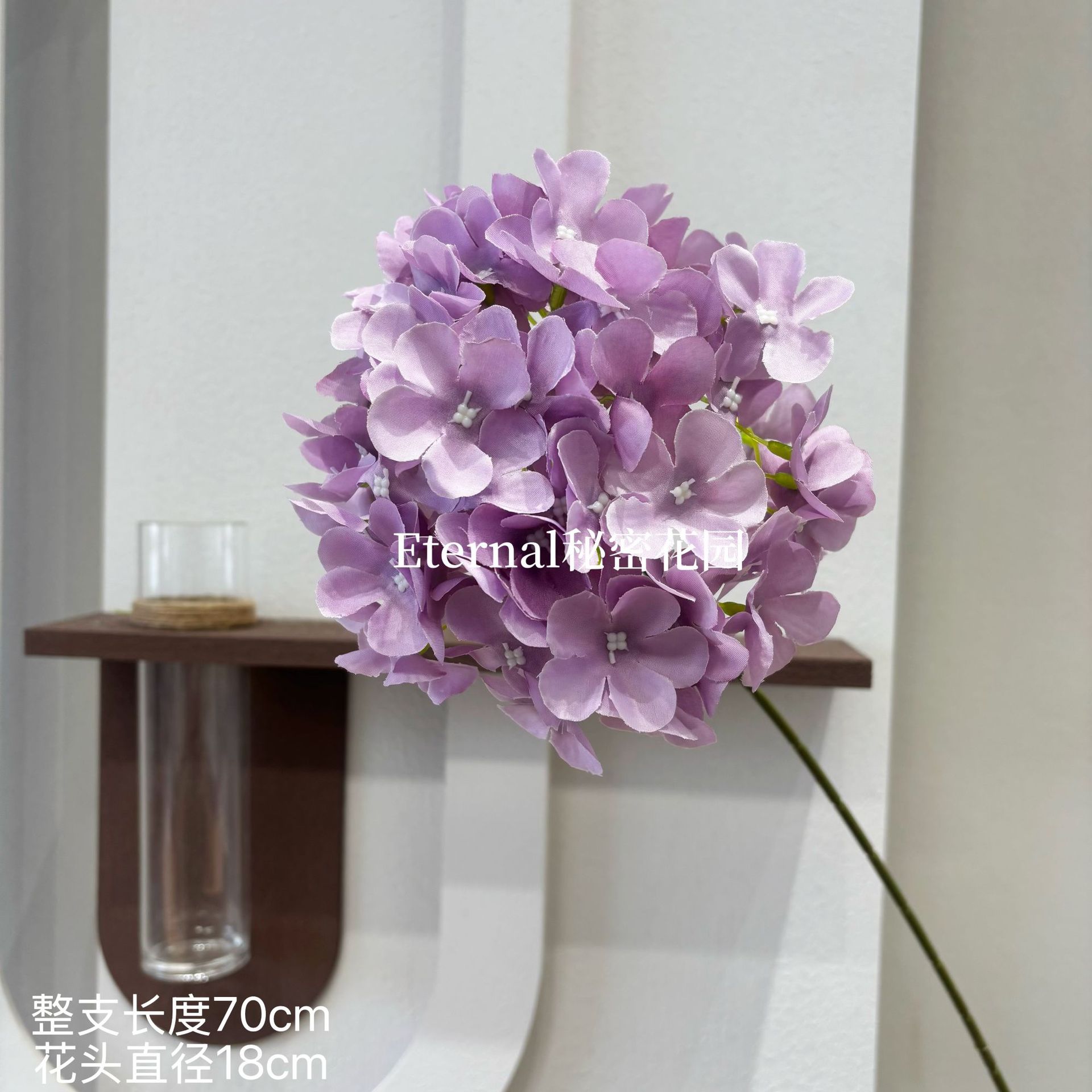 Flores de simulación de hortenida de una sola ramita grande de hortenida pipita de flores de pared de flores de filas de flores que guían el salón de bodas de flores al por mayor de bodas transfronterizas
