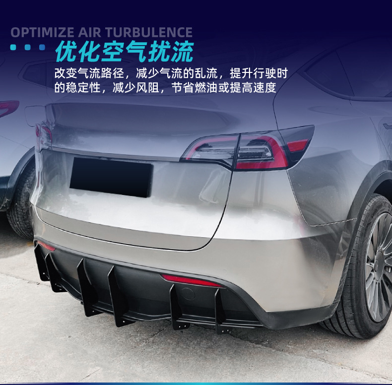 Suitable for Tesla Model Y 2019+ Rear Bumper Rear Lip Tail Lip Spoiler Blade Cross-Border Modification Parts