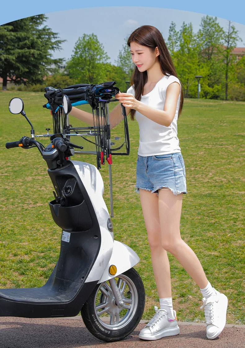 New model of electric vehicle canopy, retractable, foldable, quick-release sunshade, waterproof and sun-proof, for electric motorcycles