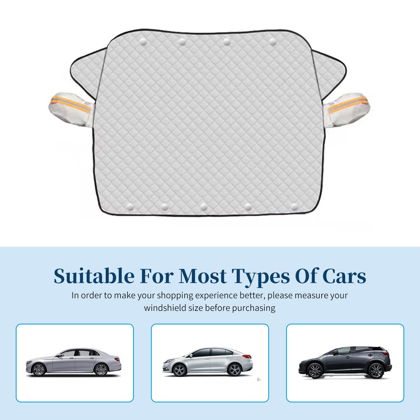 Car Snow Cover, Front Anti-Freeze Cover, Windshield Anti-Frost and Snow Cover, Thickeneded Winter Windshield Cover, Snow Cover, Snow-Proof Cloth