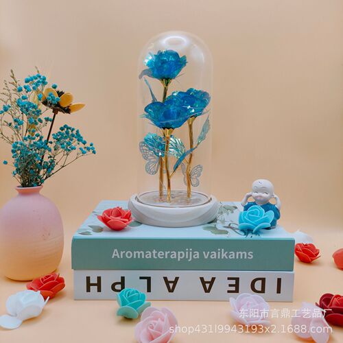 520 gold foil rose eternal flower luminous glass lampshade ornaments Mother's Day Valentine's Day birthday gift box