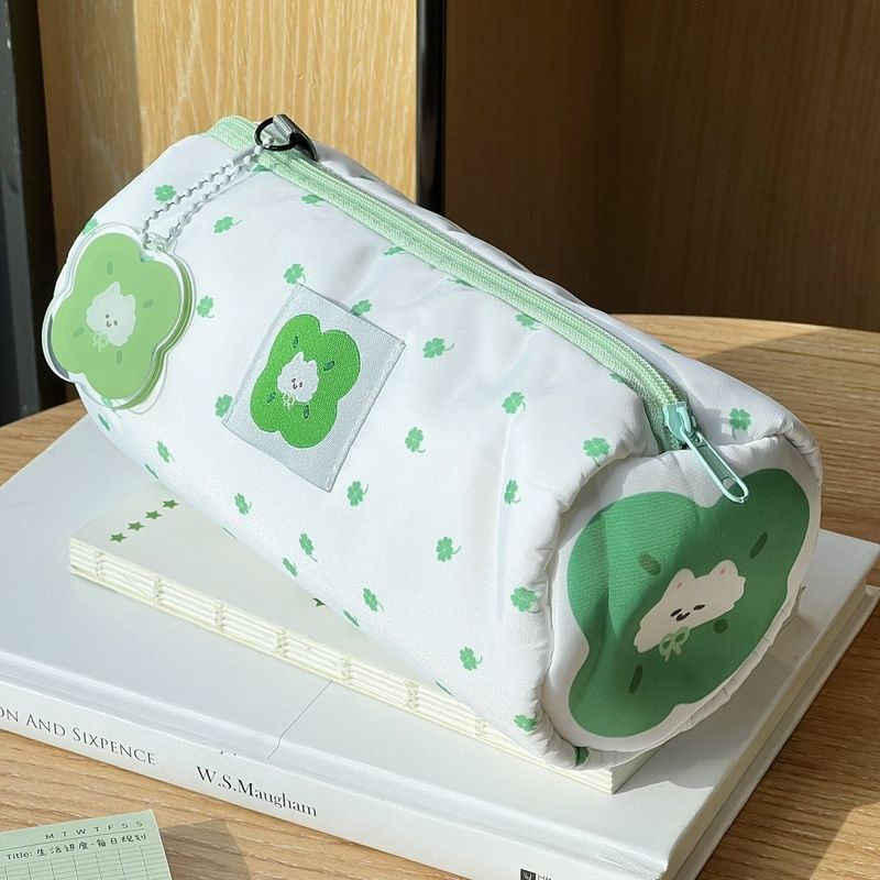 ins 新四つ葉のクローバー鉛筆バッグシンプルな高価値文具箱多機能大容量学生鉛筆収納袋|undefined