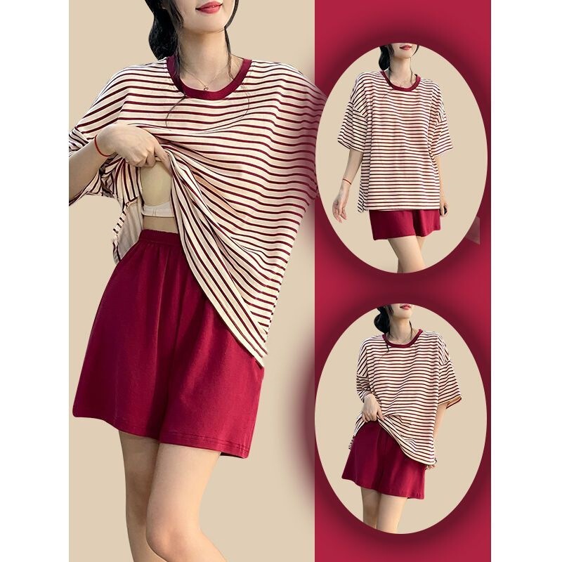 Acting Hair Pajamas Women's Summer Women's Summer Short Sleeve with Chest Pad One Piece Women's Suit Soft Home Clothes Summer Acting Hair Pajamas Women's Summer Women's Summer Short Sleeve with Chest Pad One Piece Women's Suit Soft Home Clothes Summer