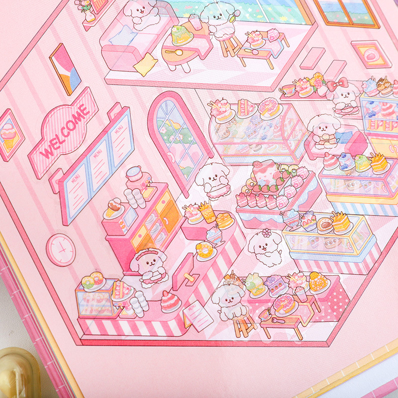 Jiuli escena en miniatura colección creativa adorable estudiante DIY divertido miniatura paisajismo decoración pegatinas de película cortadas