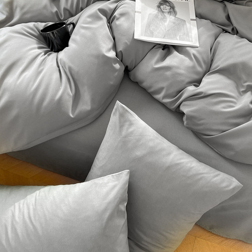 Single Piece Solid Color Flocked Bedding Set - Simple and Versatile Pillowcase 48*74cm Single Student Dormitory Pillowcase