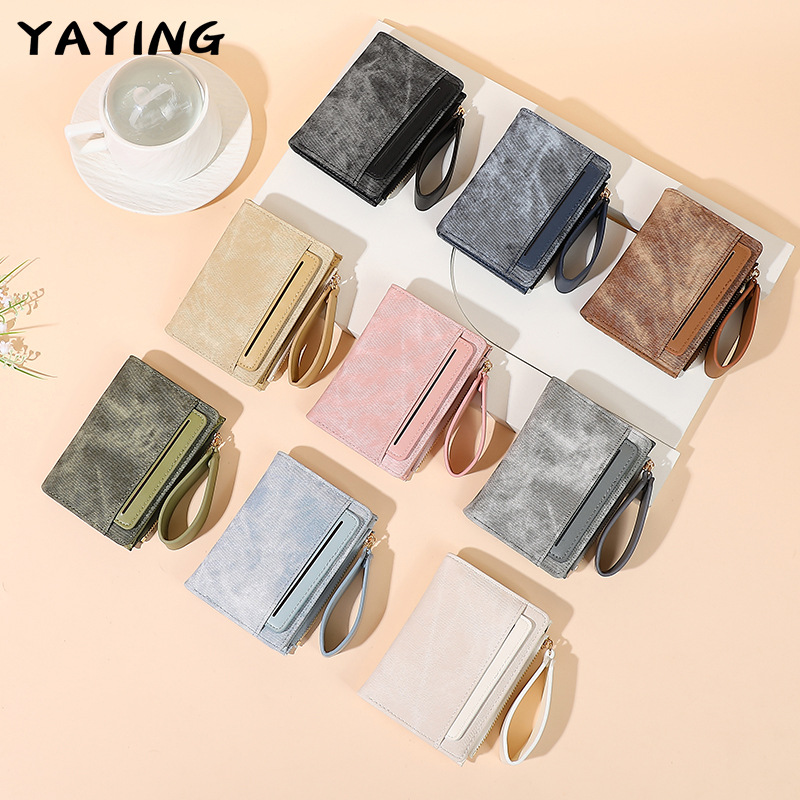 Cross-Border Short Women's Wallet Ins Fashion Contrasting Color 80% off Hand Strap Multi-Card Slot Wallet Wholesale