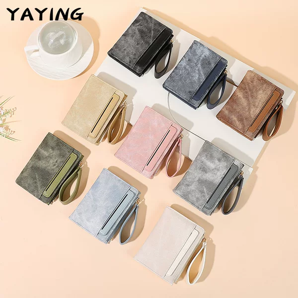 Cross-Border Short Women's Wallet Ins Fashion Contrasting Color 80% off Hand Strap Multi-Card Slot Wallet Wholesale
