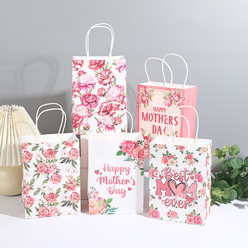 Valentine's Day Gift Bag, Printed Tote Bag, Souvenir Packaging, High-End Gift Bag, Mother's Day Gift Bag, Kraft Paper Bag