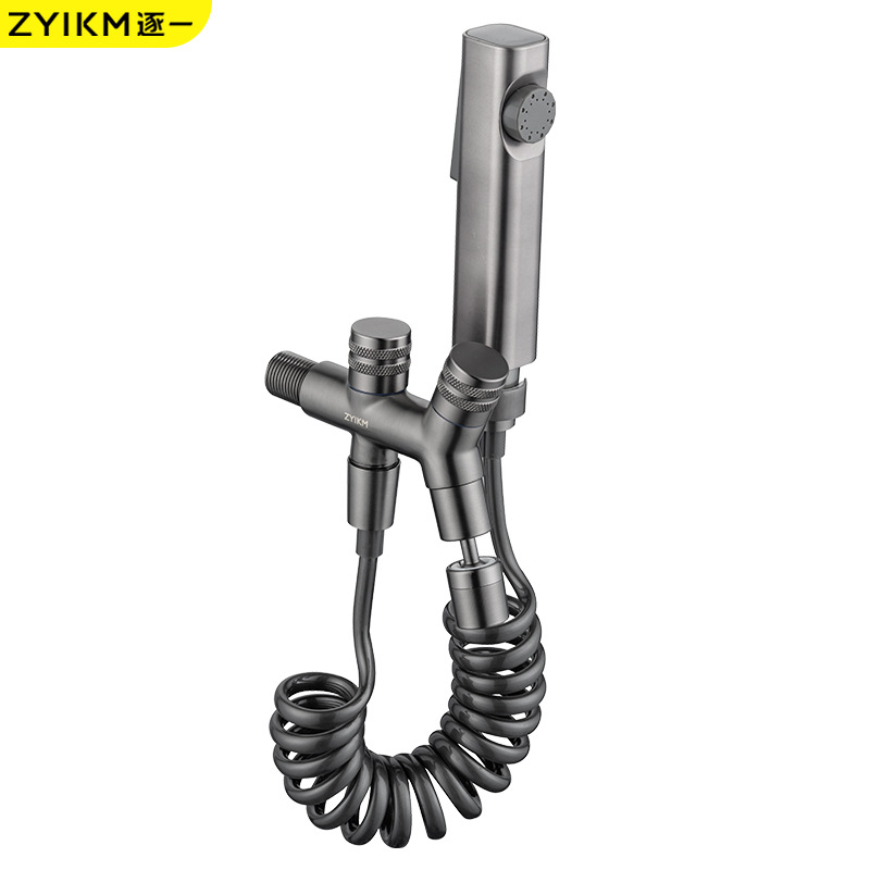 Grifo de la piscina de la fregona de cobre grifo frío individual con PISTOLA DE PULVERIZACIÓN balcón multifuncional alargado fregona de cuello abierta montada en la pared image 13