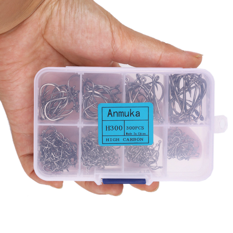 Tuanfu isini anzuelo en caja 100-2000 set caja con gancho de púas con agujero anzuelo artes de pesca Taobao