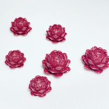 莲花高含量紫金砂朱砂花朵玫瑰花双面花隔珠饰品手链佛珠配件diy