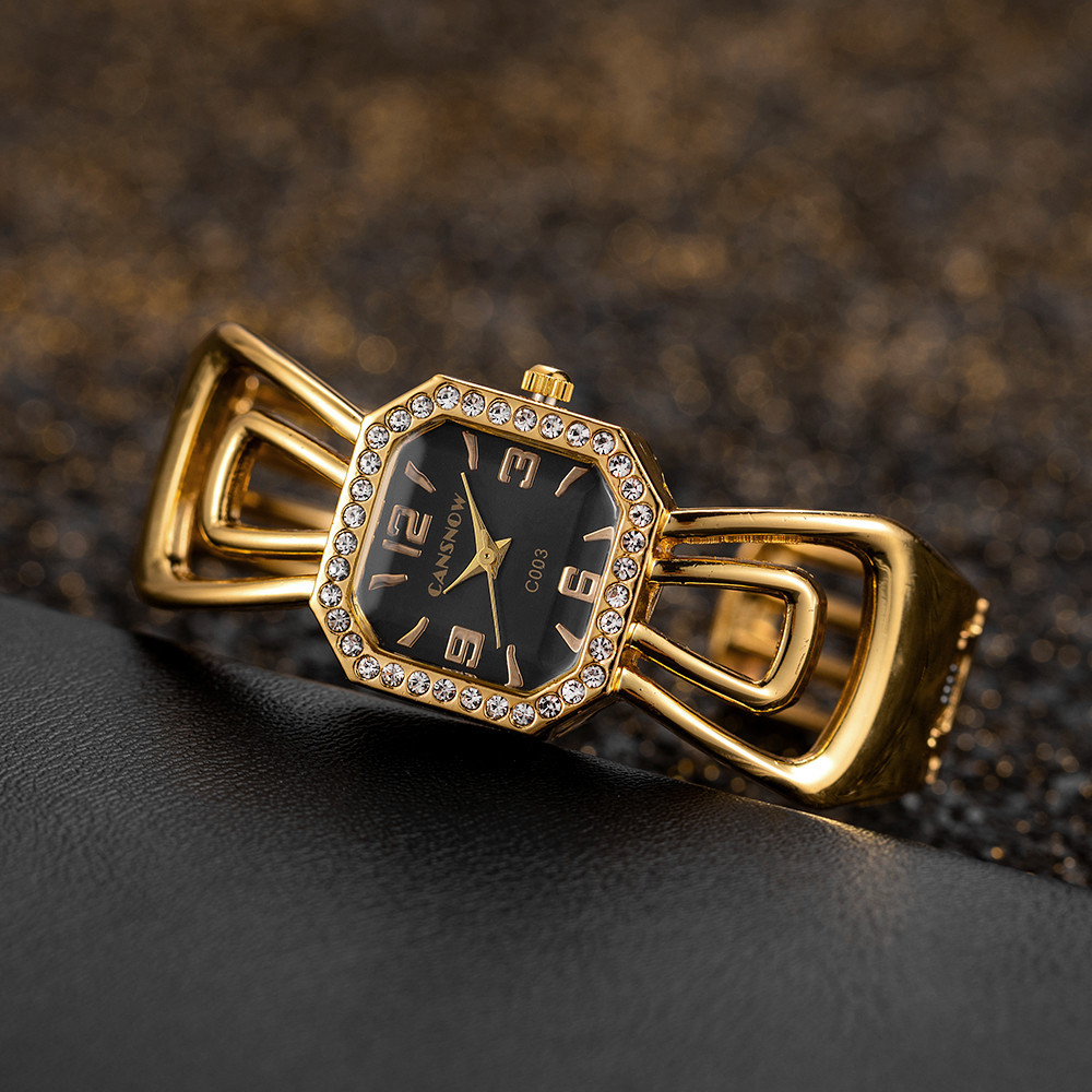 Pointer+Number Display Type Vintage Style Geometric Alloy Strap Quartz Watch