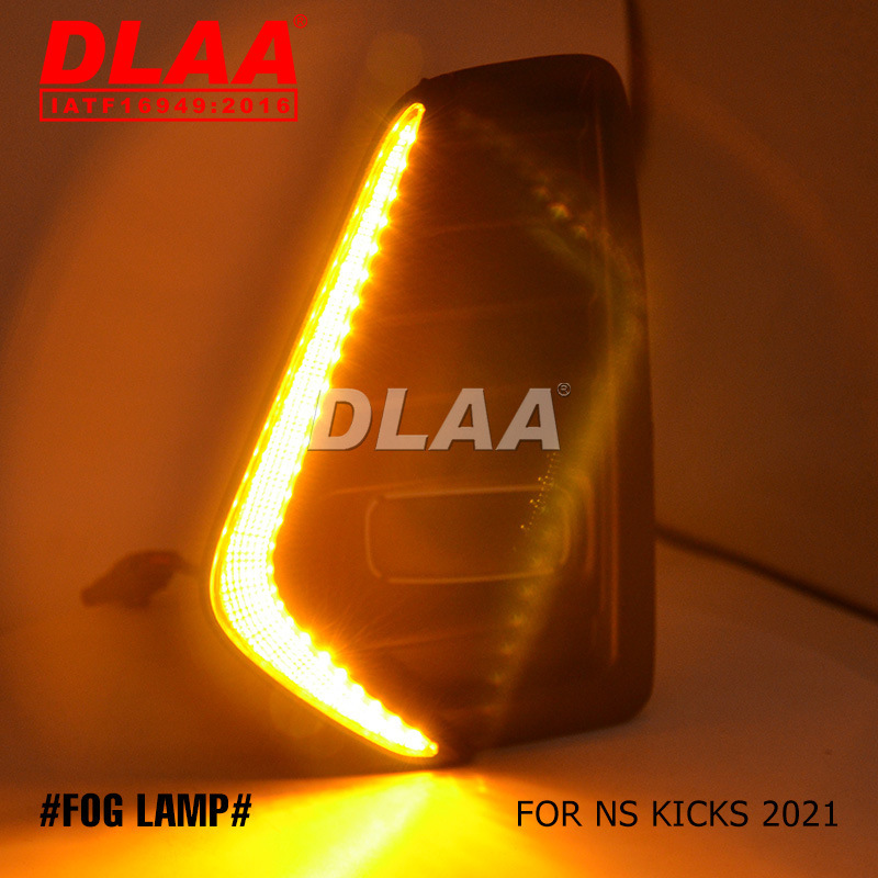 Aplicable a Nissan 2021 JINK / KICKS conjunto de lámpara de niebla diaria delantera LED de modificación de dirección de doble función
