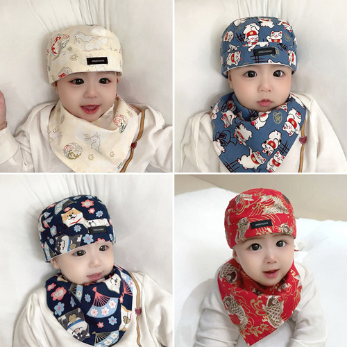 Baby newborn baby hat spring and autumn thin section boys and girls winter little princess handsome pirate hat turban pure cotton