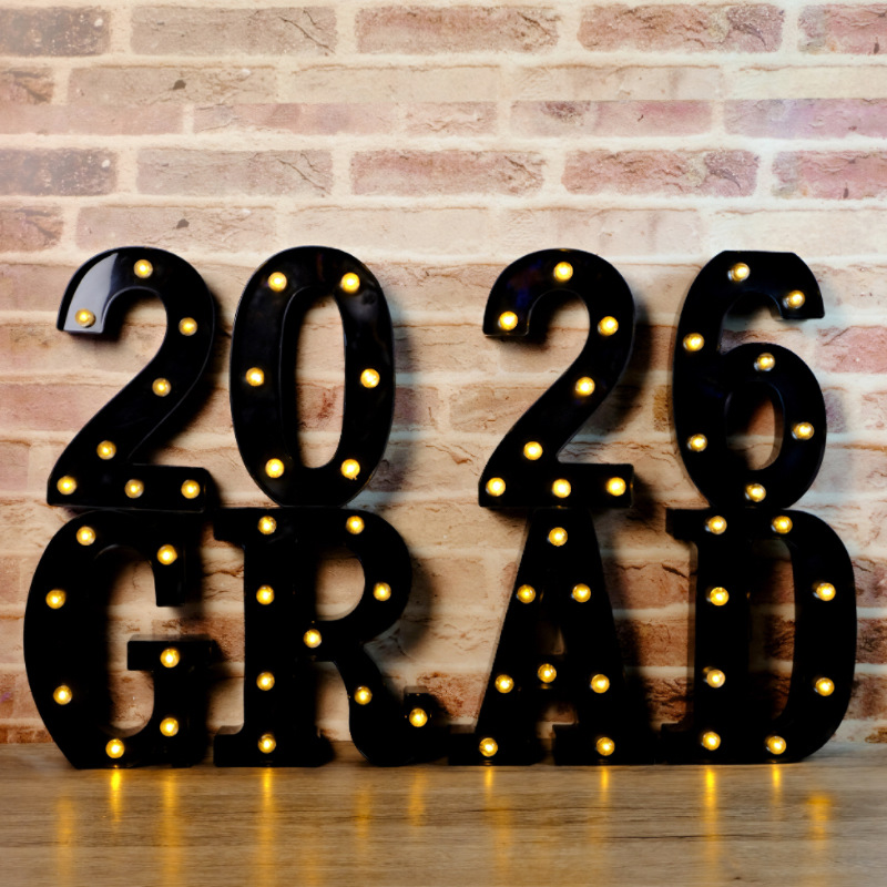 Luces LED con letras para fotos de graduación 2026, accesorios de decoración para fiestas, luces para la temporada de graduación, gorro de licenciado image 10