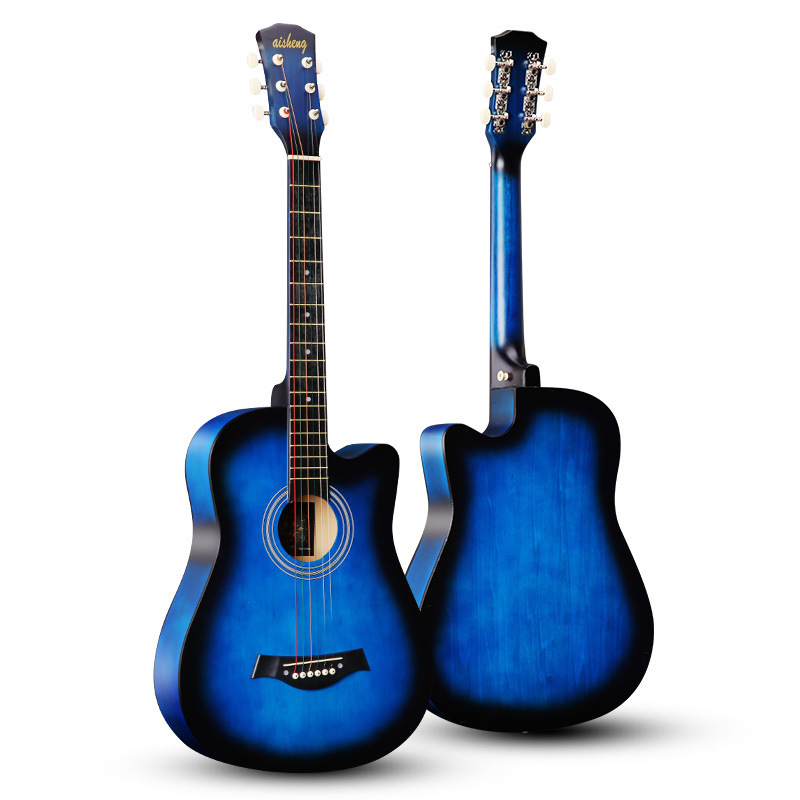 principiantes guitarra de madera de balada 38 pulgadas fábrica directa al por mayor estudiantes violín popular guitarra de madera de tiles