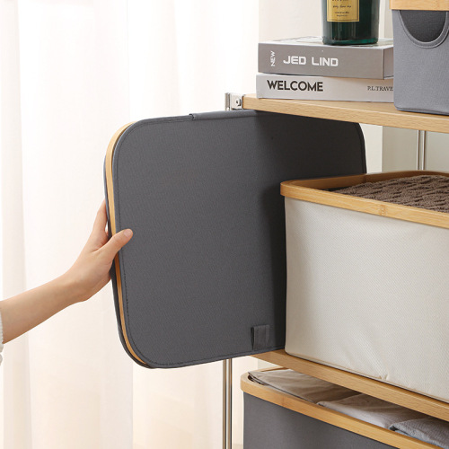 Stain Basket Household Storage Basket Foldable Laundry Basket Bamboo Fabric High-end Fashion Clothes Storage Basket