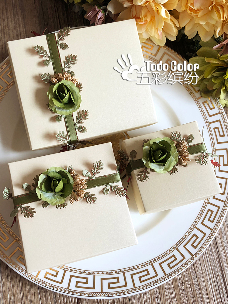 Zeli Forest-themed wedding candy boxes, no folding required, small and fresh, creative design, empty boxes for wedding candies, green color