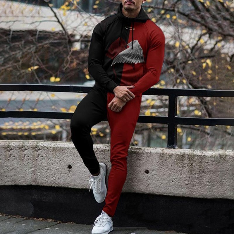 Otoño American High Street Casual Sports Suéter de cremallera de diseño de tendencia para hombres Pantalones MF008-ML1