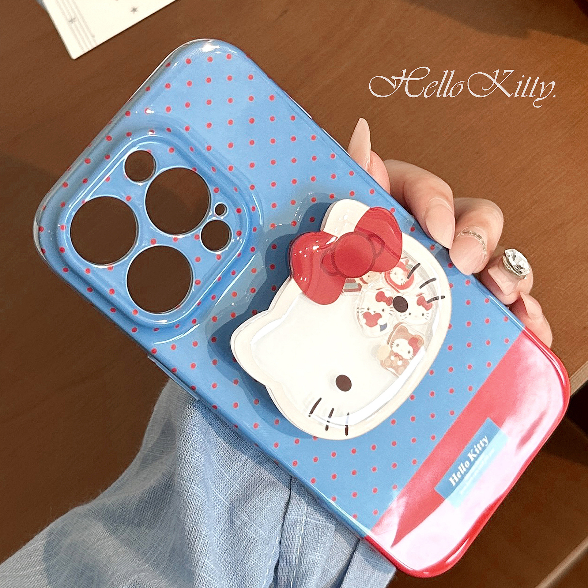 Punto de onda azul y rojo para iphone17 manzana 16 caso de teléfono 14promax película 13 soporte de música de roca para gatos