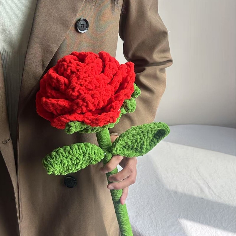 情人节礼物巨无霸玫瑰花束手工钩针编织送女生闺蜜成品永生花礼品|undefined