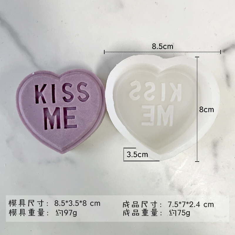 Día de San Valentín serie tridimensional carta de amor vela molde de silicona DIY amor hecho a mano jabón aromaterapia molde