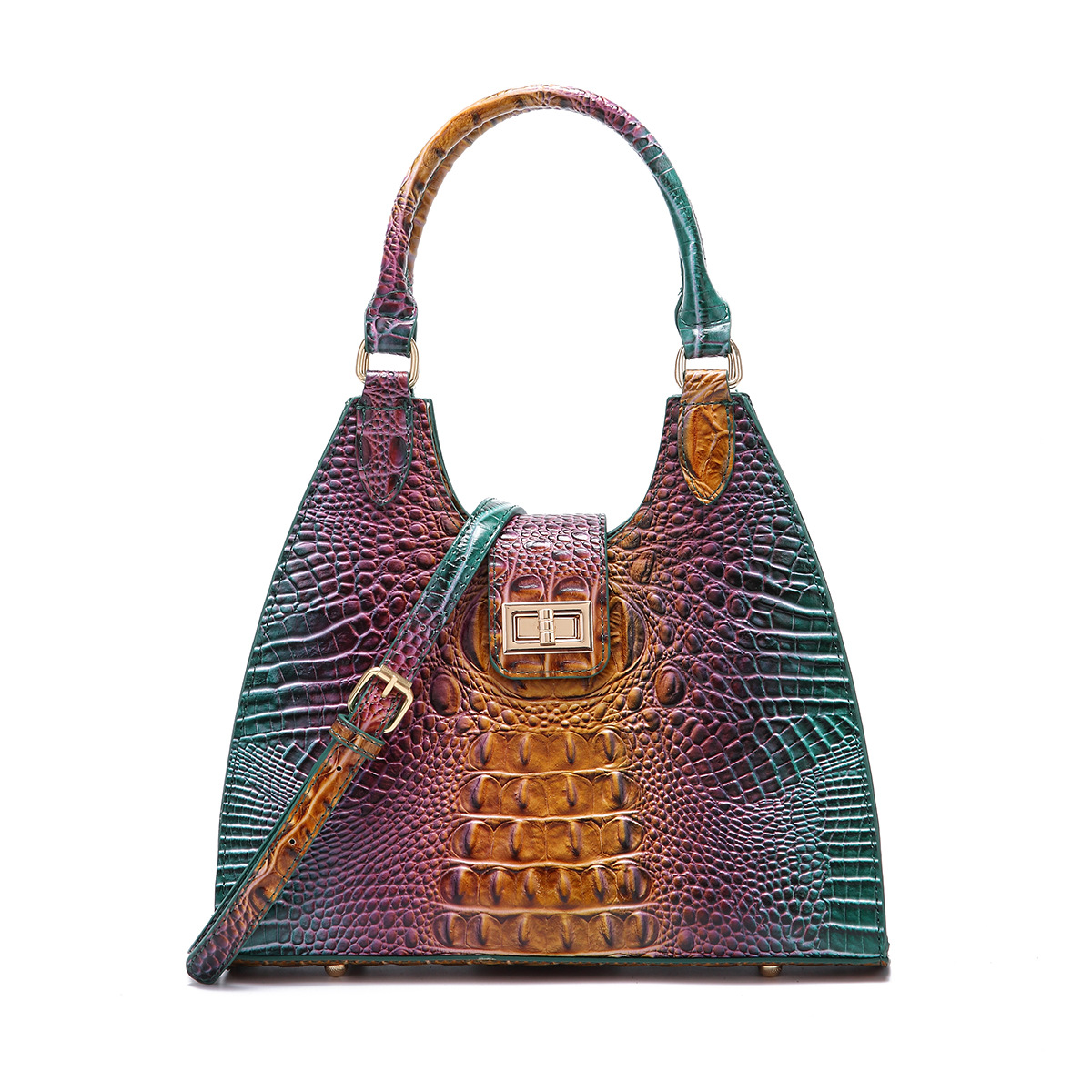 Women's Crossbody Bag Crocodile Pattern Fashionable Shoulder Bag_voghion.com