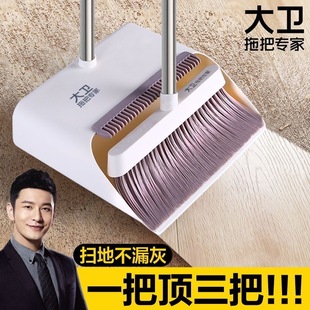 David Broom and Dustpan F1 Set for Home Use, New Model with Handle, Combination Sweeper, Non-Stick Hair, Water Scraper