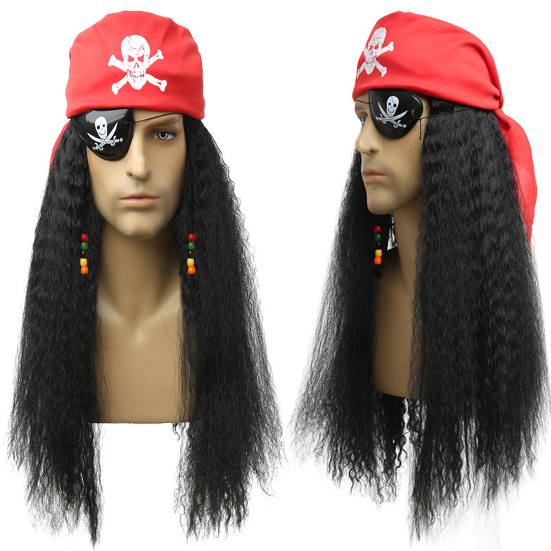 Amazon's Best-Selling Pirate Wig for Men and Women, Black Curly Hair Cosplay, Captain Pirates of the Caribbean Captain