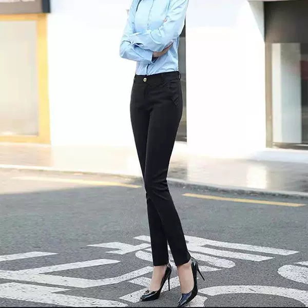 Black autumn trousers
