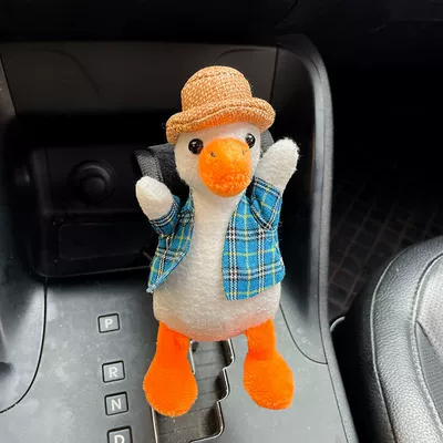 Sürətlər qutusu və əl tormozu başlıqları – Universal Cute Handbrake Cover Set - come-on-duck-black-short-velvet-gear-handle-cover