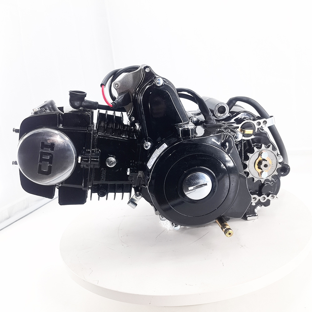 110Cc125Cc Engine Assembly for Atv Go-Kart, 3 Forward Gears with Reverse Gear 3+1, Black Aluminum Cylinder