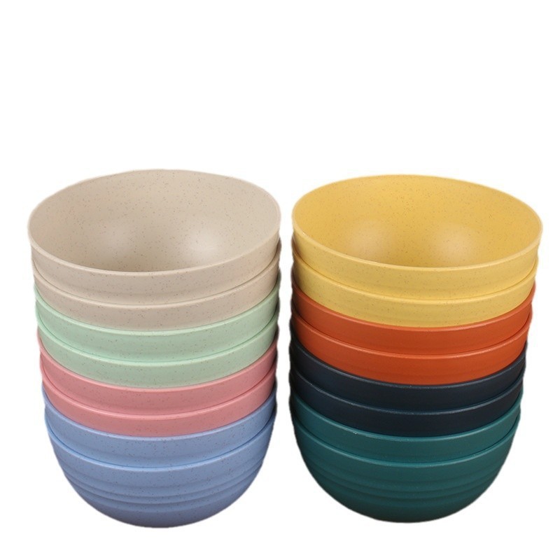 15cm tazón 8 paquetes de trigo casero 6 pulgadas tazón de sopa a prueba de quemaduras a prueba de caídas tazón de arroz dormitorio de estudiantes tazón de fideos 700ml