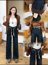 尾单5526品牌清仓加厚绒高弹直筒裤福利