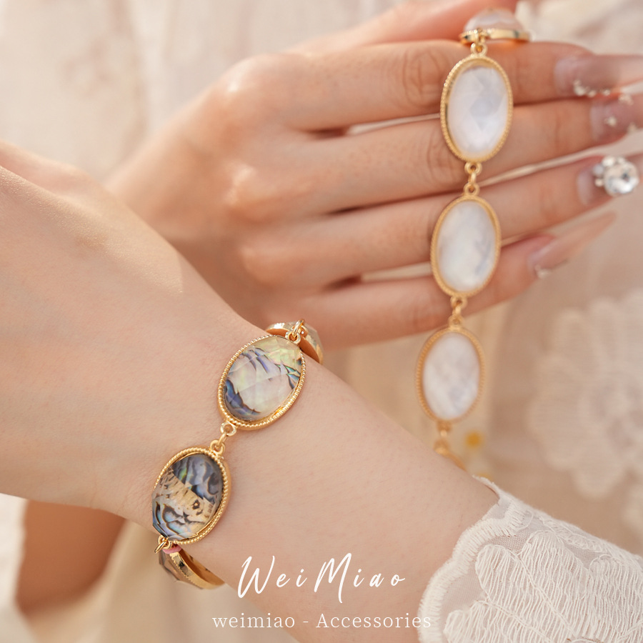 Medieval resina vintage oval corte brazalete OT pulsera ligera de lujo nicho pulsera estilo retro joyas personales