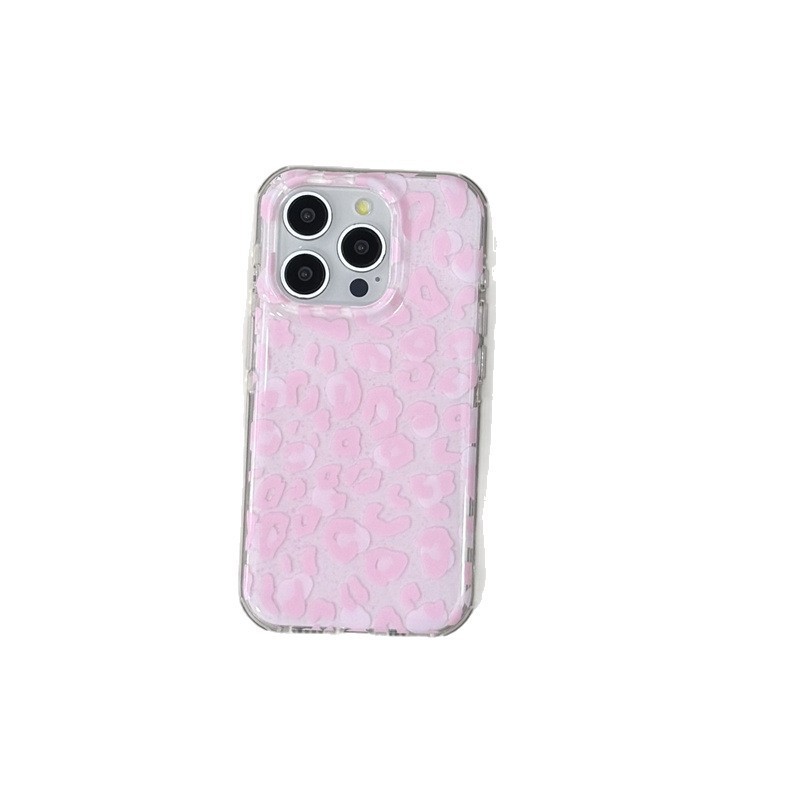 简约双层渐变豹纹iPhone14/13适用苹果16/15PROMAX手机壳防摔全包|undefined
